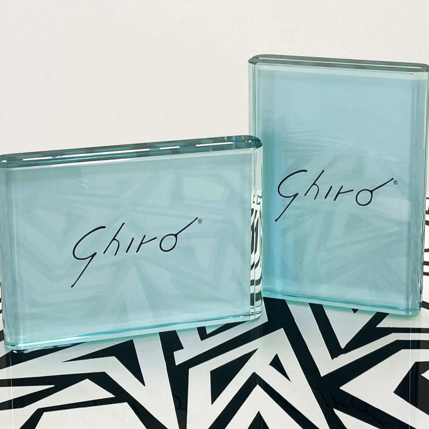 Ghirò Studio Cornice orizzontale in cristallo acquamarina> Cornici