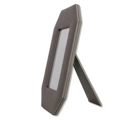 Cassigoli Cornice ottagonale Del Monte 26 in pelle grigria luna> Cornici