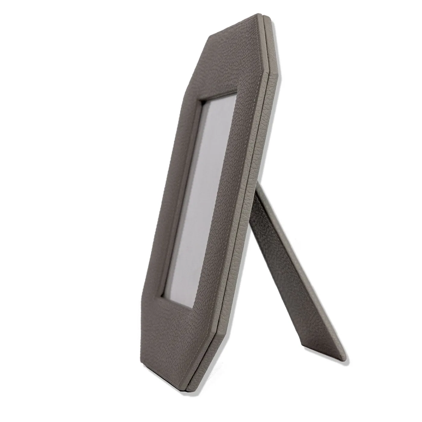 Cassigoli Cornice ottagonale Del Monte 26 in pelle grigria luna> Cornici