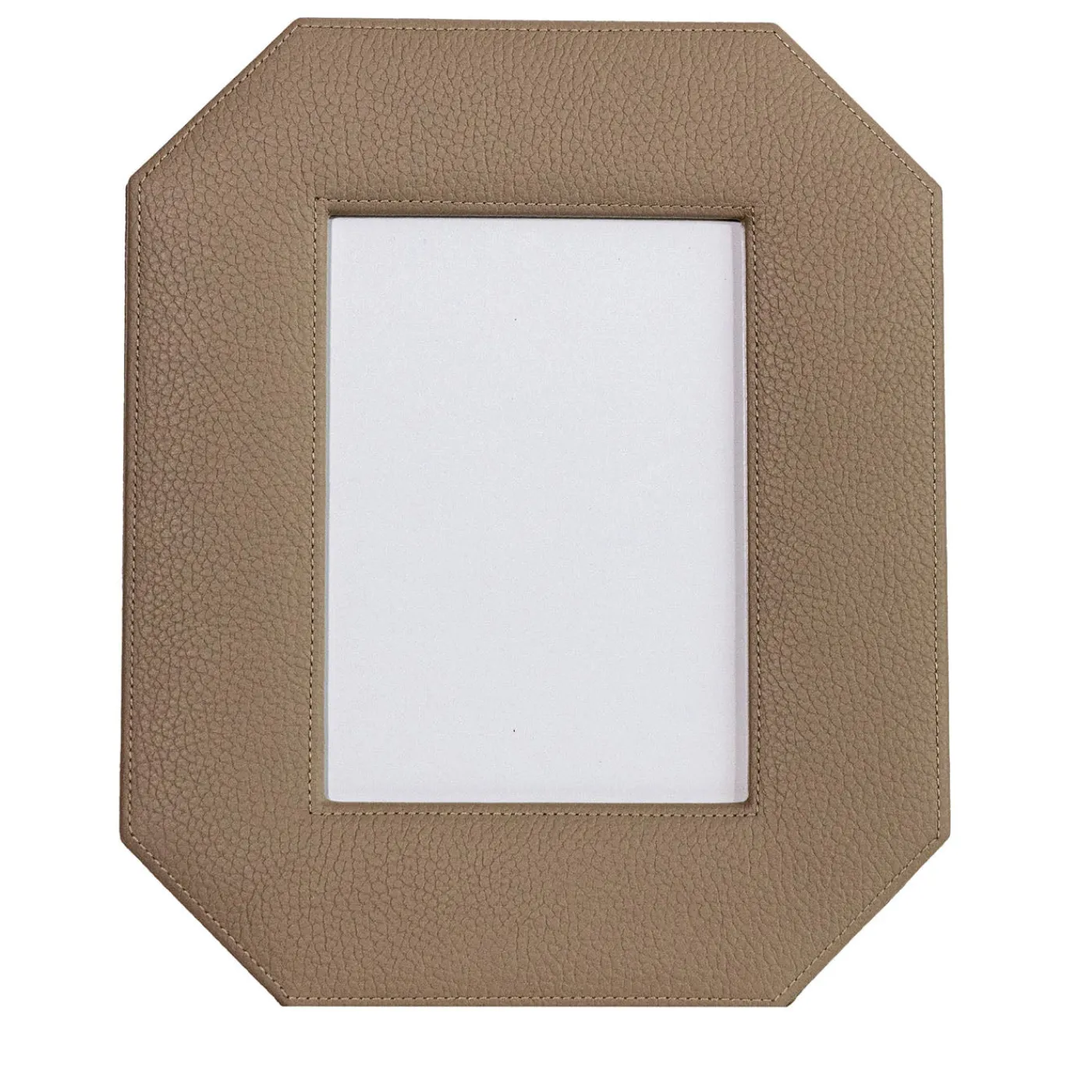 Cassigoli Cornice Ottagonale Del Monte 23 in Pelle Tamarone Beige> Cornici