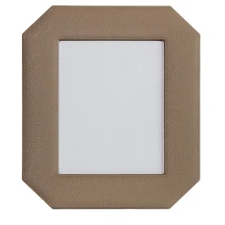 Cassigoli Cornice Ottagonale Del Monte 26 in Pelle Beige Tamarone> Cornici