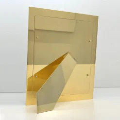 Ghirò Studio Cornice portafoto in ottone placcato oro 24 carati e cristallo blu lavorato a mano><noscript><img width=