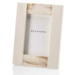 Arcahorn Cornice rettangolare piccola Medea in corno color avorio> Cornici
