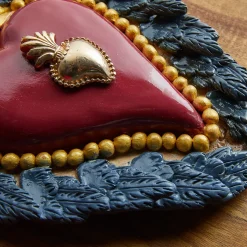 Cuore di Argilla CUORE DECO IN CERAMICA ROSSA E BLU><noscript><img width=