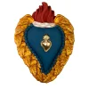 Cuore di Argilla Cuore della famiglia reale Cuore in ceramica blu e oro> Sculture Da Parete