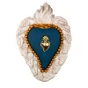 Cuore di Argilla Cuore in ceramica blu opaco> Sculture Da Parete