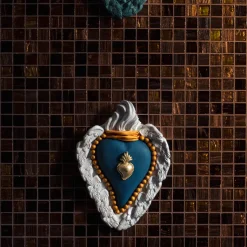 Cuore di Argilla Cuore in ceramica blu opaco><noscript><img width=