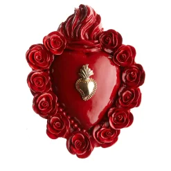 Cuore di Argilla CUORE IN CERAMICA SMALTATO ROSSO SU DI ME> Sculture Da Parete