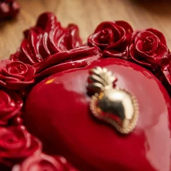 Cuore di Argilla CUORE IN CERAMICA SMALTATO ROSSO SU DI ME><noscript><img width=