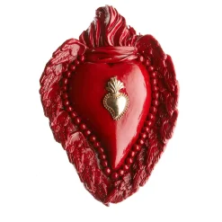 Cuore di Argilla CUORE IN CERAMICA SMALTATO ROSSO "TRUE LOVE> Sculture Decorative