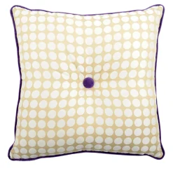 l'Opificio Cuscino Carrè Beige in tessuto jacquard polka dots> Cuscini