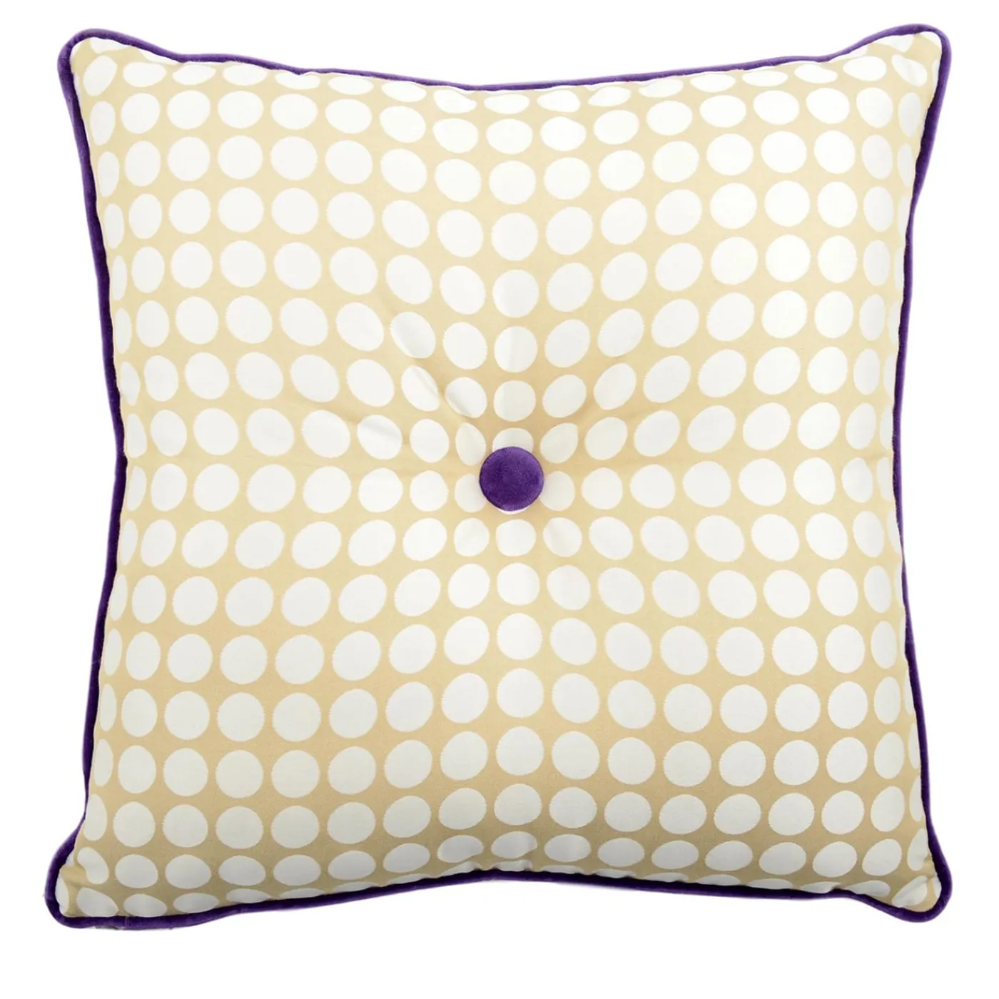 l'Opificio Cuscino Carrè Beige in tessuto jacquard polka dots> Cuscini