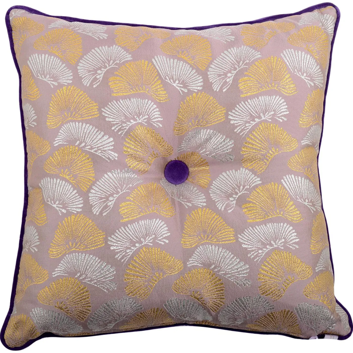 l'Opificio Cuscino Carrè Beige in tessuto jacquard polka dots> Cuscini