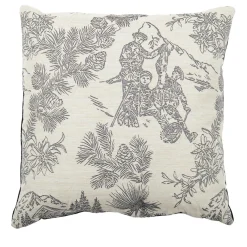 l'Opificio Cuscino Carré bianco e nero in tessuto toile de jouy jacquard> Cuscini