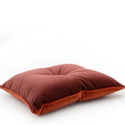 l'Opificio Cuscino Carrè in cotone e velluto arancione> Cuscini