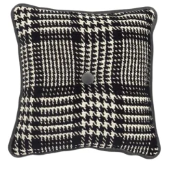 l'Opificio Cuscino Carré in tessuto jacquard bianco e nero Galles' Prince> Cuscini