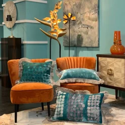 Anna Paola Cibin Cuscino con fiori grigi><noscript><img width=