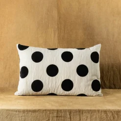 The House of Lyria Cuscino Goccia a pois rettangolare bianco e nero> Cuscini