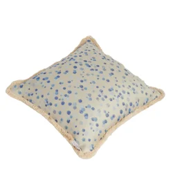 Carola fra i Trulli Cuscino grande con frange celesti e blu> Cuscini