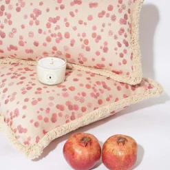 Carola fra i Trulli Cuscino grande con frange rosse e fucsia> Cuscini