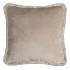 LO Decor Cuscino Happy in velluto beige con frange beige> Cuscini