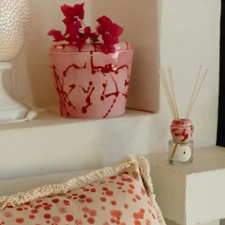 Carola fra i Trulli Cuscino piccolo con frange rosse e fucsia><noscript><img width=