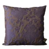 The House of Lyria Cuscino quadrato in flanella floreale viola jacquard> Cuscini