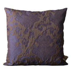 The House of Lyria Cuscino quadrato in flanella floreale viola jacquard> Cuscini