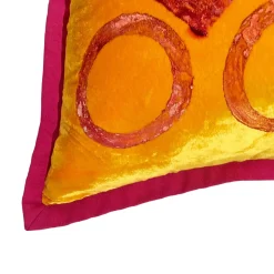 Anna Paola Cibin Cuscino Quadrato In Velluto Rosa Con Cerchi><noscript><img width=