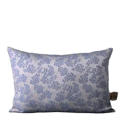 The House of Lyria Cuscino rettangolare in jacquard blu e argentato con motivo floreale Murcia> Cuscini