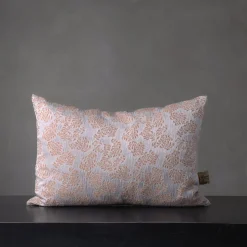 The House of Lyria Cuscino rettangolare Murcia in jacquard argentato e marrone con motivo floreale> Cuscini