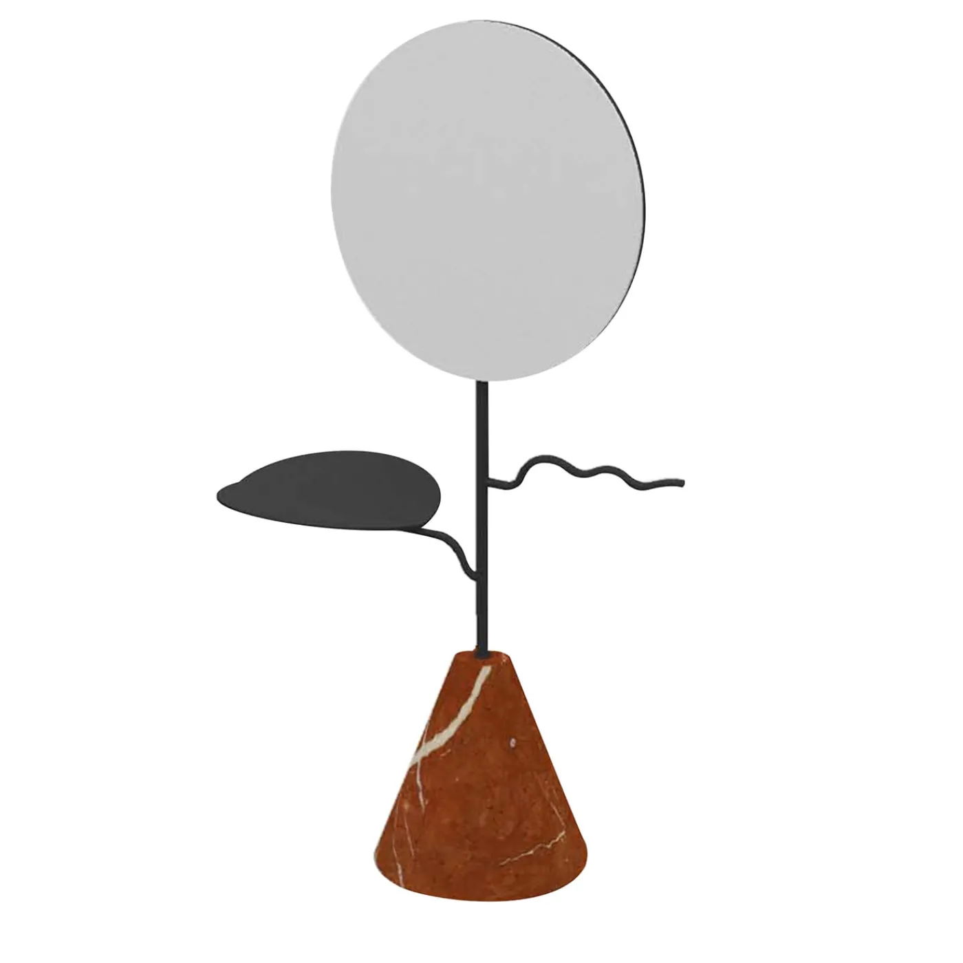 Nunzia Ponsillo Custode Portagioie Alicante antracite/rosso con specchio> Specchi Da Tavolo