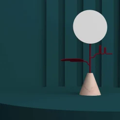 Nunzia Ponsillo Custode Rosso rubino/Carrara Portagioie con specchio> Specchi Da Tavolo