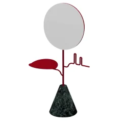 Nunzia Ponsillo Custode Rosso rubino/verde Guatemala Portagioie con specchio> Specchi Da Tavolo