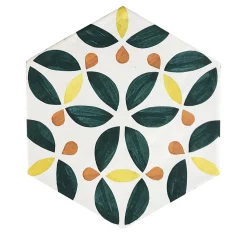 Studio Le Nid Daamè Set di 28 piastrelle esagonali verdi> Piastrelle E Pavimenti