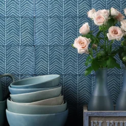 Studio Le Nid Daamè Set di 50 piastrelle rettangolari blu #1> Piastrelle E Pavimenti