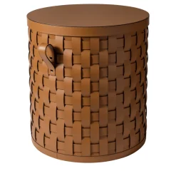 Pinetti Demetra Tan Cestino rotondo piccolo con coperchio> Ceste