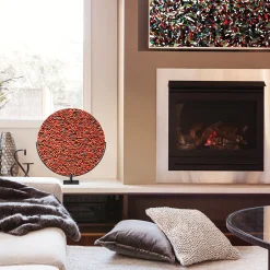 VéVé Glass Disco in vetro di Murano rosso veneziano Sunshine di Andrea Orso> Sculture Decorative