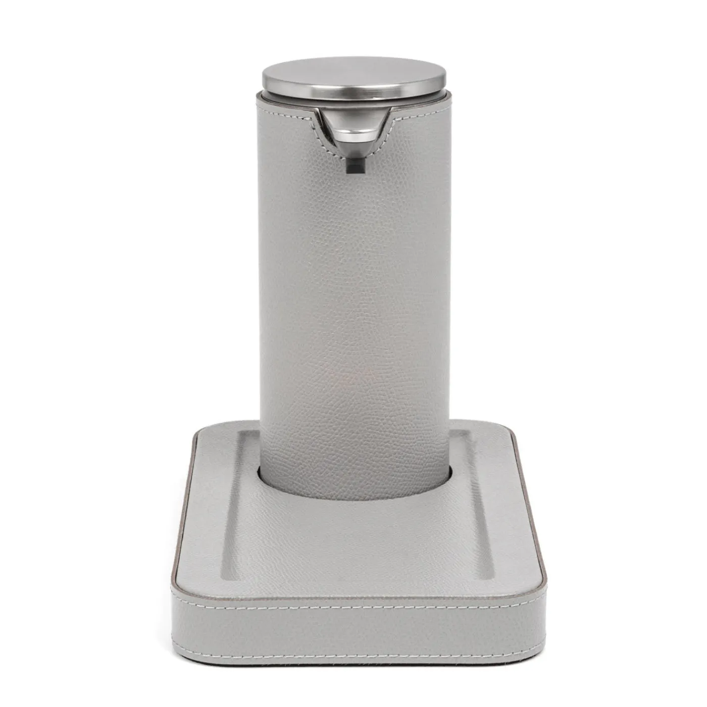 Pinetti Dispenser automatico in pelle grigio chiaro con vassoio Igea> Arredo Bagno