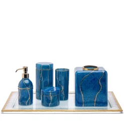 Griffe Montenapoleone by Vetrerie di Empoli Dispenser in vetro Lapislazzuli con accenti dorati><noscript><img width=