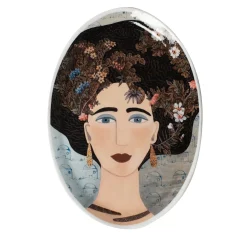 Vetrofuso DONNE FIORITE Set di 2 vassoi ovali Polina> Piatti Decorativi