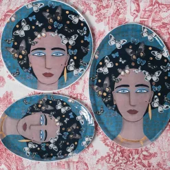 Vetrofuso DONNE FIORITE Vassoio ovale Shamsi><noscript><img width=