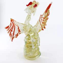 Madeforsoul Drago d'oro Scultura in vetro di Murano><noscript><img width=