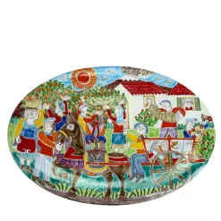 Ceramiche De Simone DS Piatto ovale Musical Merriment> Piatti Decorativi