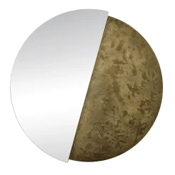 Disain 1971 Eclisse Specchio Grande Rotondo Decorato con Resina Spatolata Bronzo> Specchi Da Parete