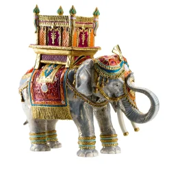 Villari ELEFANTE FELICE DI JAIPUR - ROSSO> Statuine