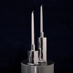 Caspal Elegante portacandele corto in argento placcato><noscript><img width=