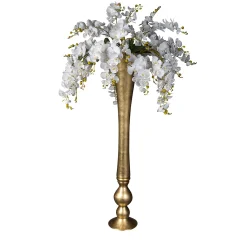 VGnewtrend Eternity Madame Butterfly Composizione floreale finta con vaso d'oro> Vasi Da Fiori