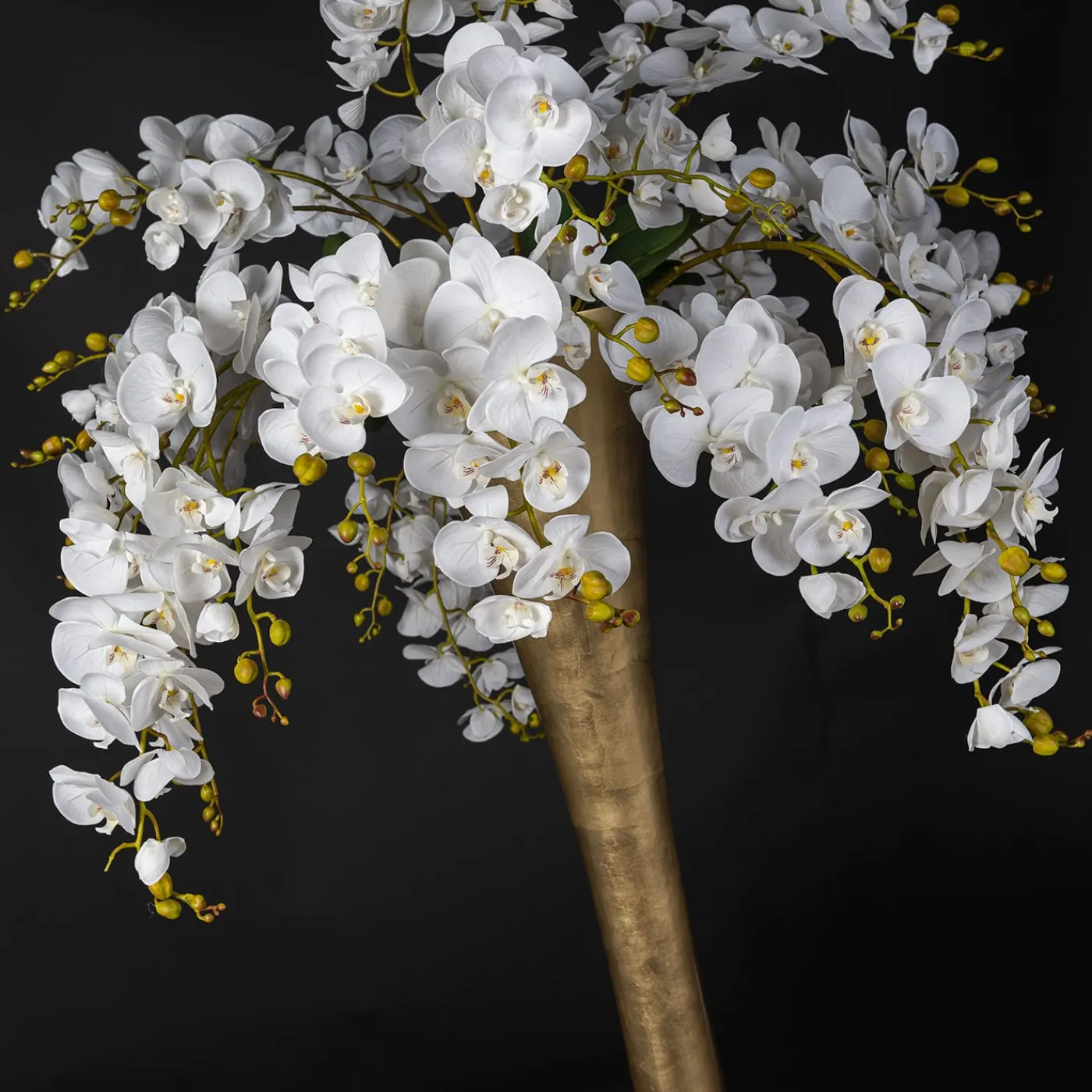 VGnewtrend Eternity Madame Butterfly Composizione floreale finta con vaso d'oro> Vasi Da Fiori