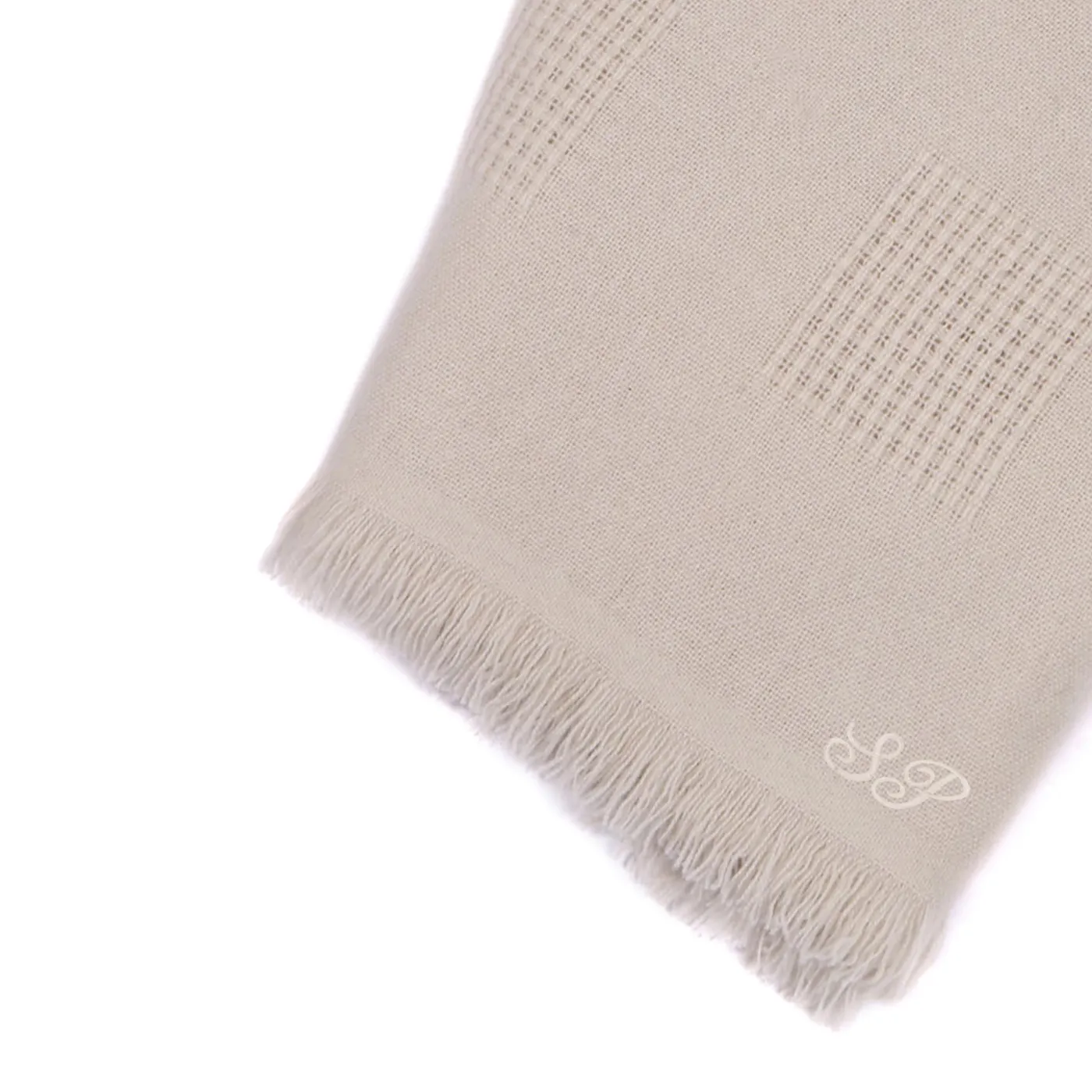 San Patrignano Farnese Polvere chiara 100% Cashmere Singolo Plaid con frange corte> Coperte